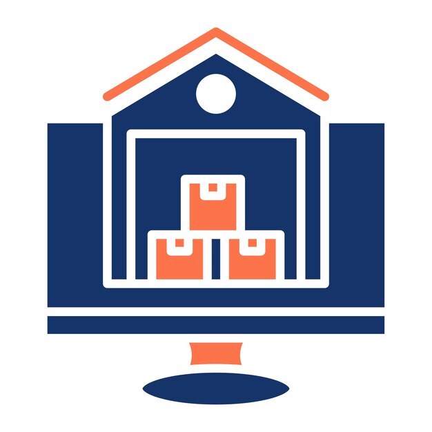 Ilustración vectorial del almacén en línea