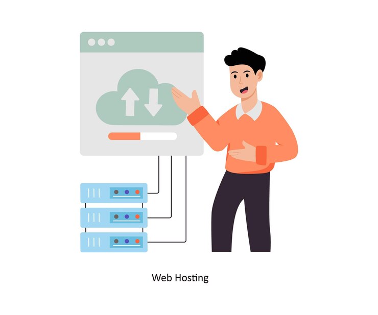 Vector ilustración vectorial de alojamiento web archivo eps 10