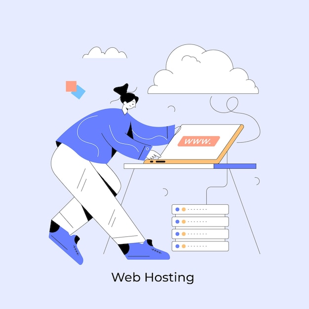 Ilustración vectorial de alojamiento web