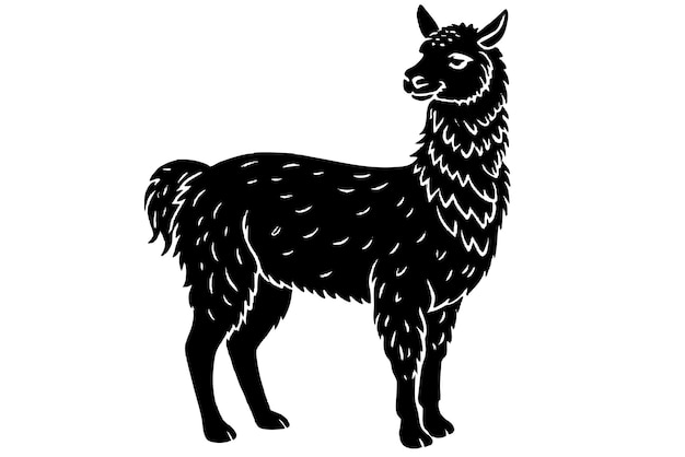 Ilustración vectorial de alpaca linda y obra de arte09