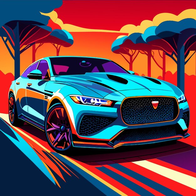 Ilustración vectorial de alta calidad 4k eléctrica de jaguaripace