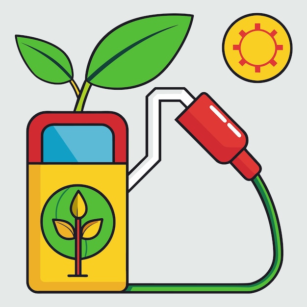 Ilustración vectorial de alta calidad del combustible ecológico Un concepto de ecología moderna
