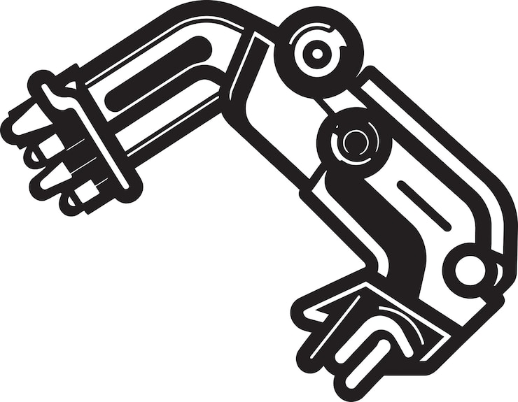 Vector ilustración vectorial de alta resolución de un brazo robótico con enfoque en tecnología moderna y e avanzada