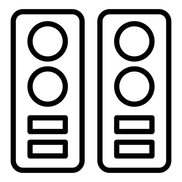 Ilustración vectorial de los altavoces de audio