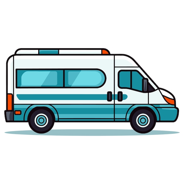 Ilustración vectorial de la ambulancia Vehículo médico