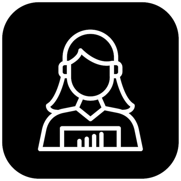 Ilustración vectorial de analista de investigación femenina