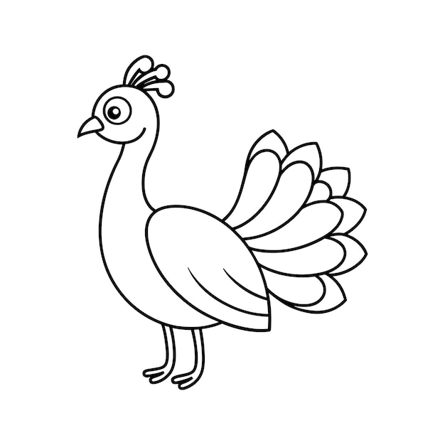 Ilustración vectorial animal en blanco y negro para libro de colorear