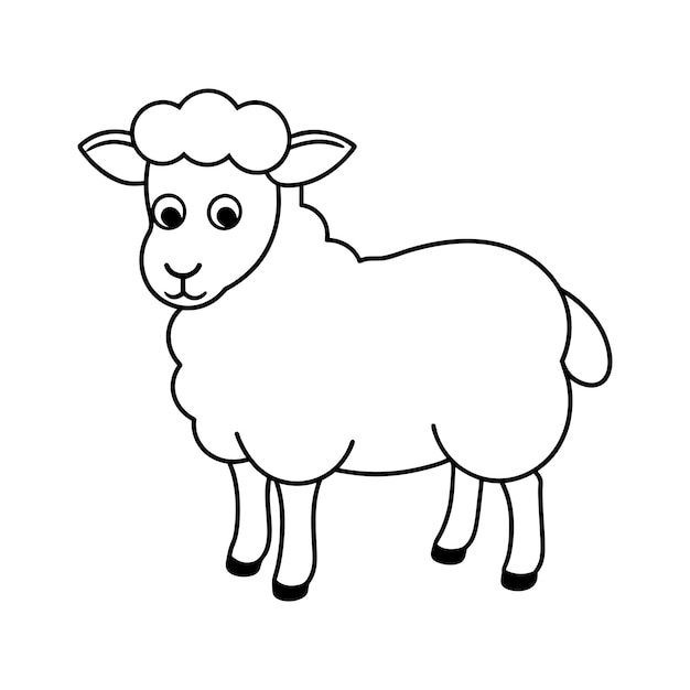 Ilustración vectorial animal en blanco y negro para libro de colorear