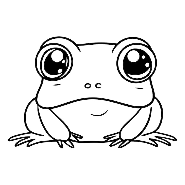 Ilustración vectorial de animales de dibujos animados de personajes de ranas Mascota de animales de ranas divertidas