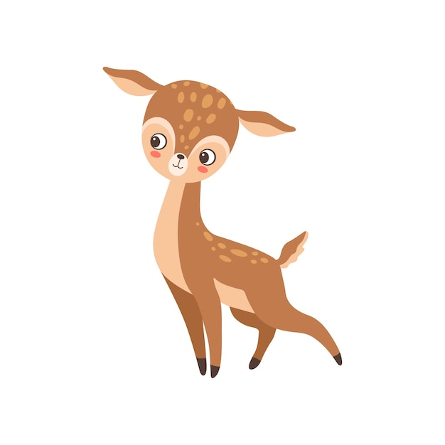 Ilustración vectorial de animales fawn del bosque de ciervos bebés