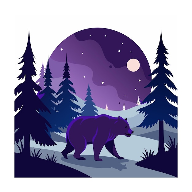 Ilustración vectorial de animales forestales