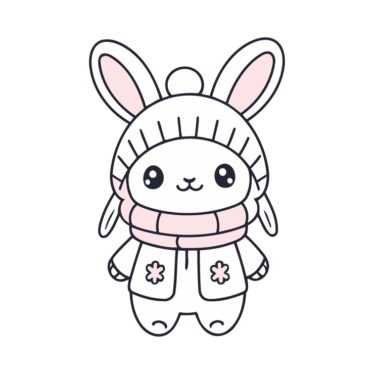 Vector ilustración vectorial de animales kawaii para libros de cuentos para niños