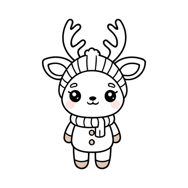 Ilustración vectorial de animales Kawaii para libros de cuentos para niños