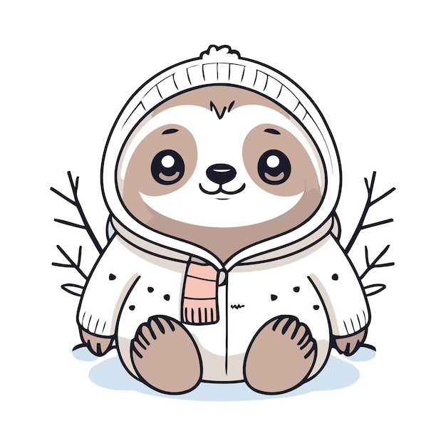 Ilustración vectorial de animales Kawaii para libros de cuentos para niños