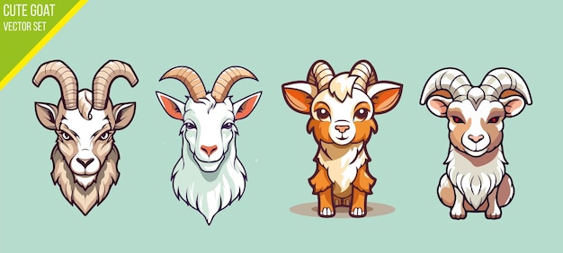 Vector ilustración vectorial de animales kawaii lindos