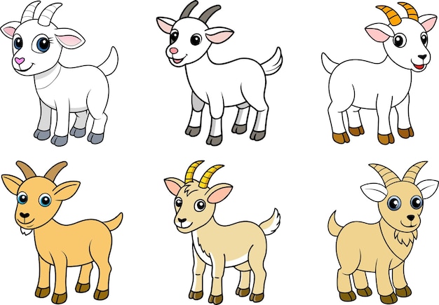 Ilustración vectorial de animales de Navidad Clipart de dibujos animados y diseño de arte de líneas