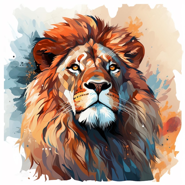 Ilustración vectorial de animales símbolo de diseño de león rey icono de cara salvaje cabeza leo logotipo gráfico