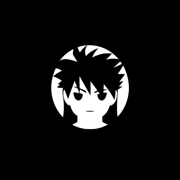 Vector ilustración vectorial de anime minimalista y logotipo plano