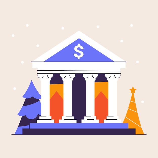 Ilustración vectorial de año nuevo del banco
