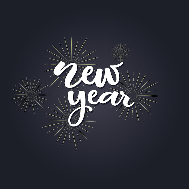 Ilustración vectorial de año nuevo es adecuada para carteles, pancartas o carteles