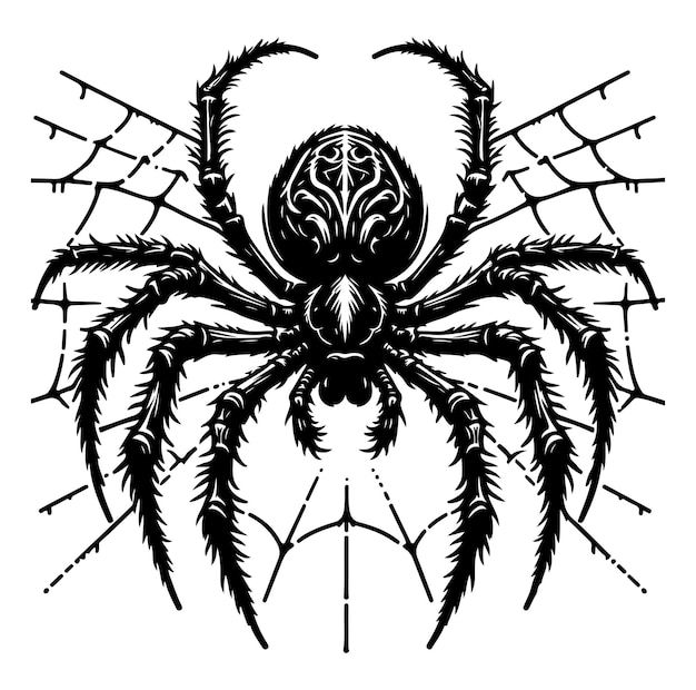 Vector ilustración vectorial de araña detallada y editable.