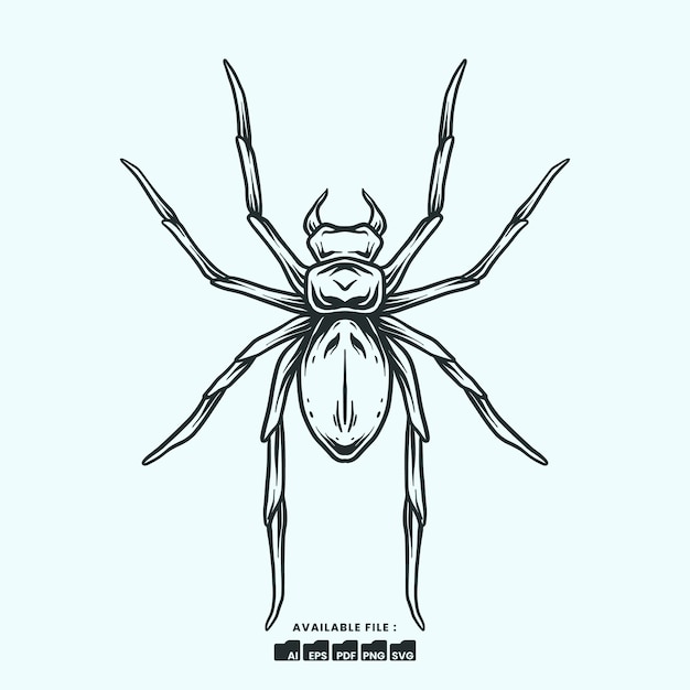 Ilustración vectorial araña dibujada a mano simétrica