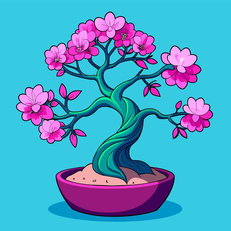Vector ilustración vectorial del árbol de bonsai