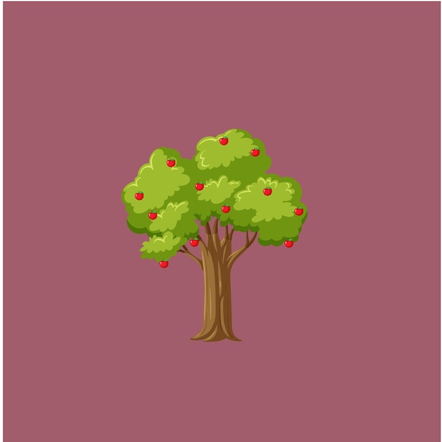 Ilustración vectorial de árbol detallada y fácil de editar en formato EPS