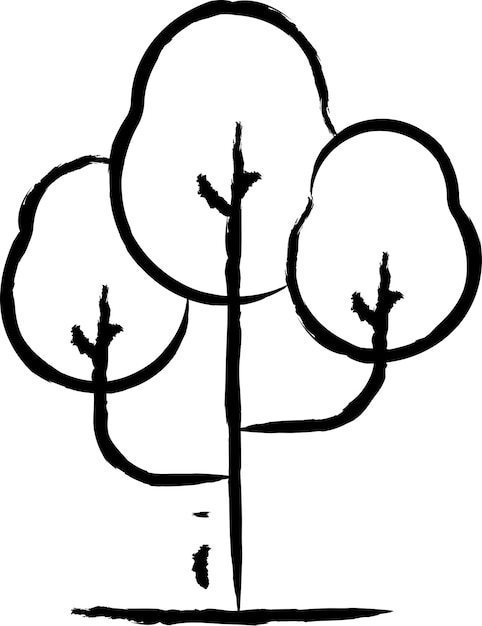 Ilustración vectorial del árbol dibujada a mano
