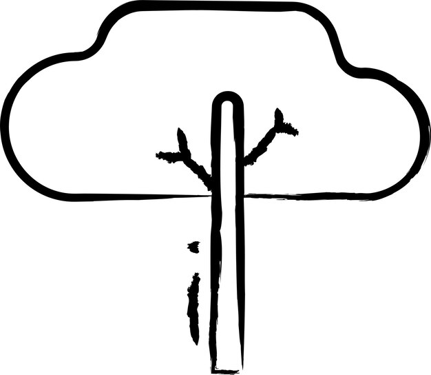 Ilustración vectorial del árbol dibujada a mano