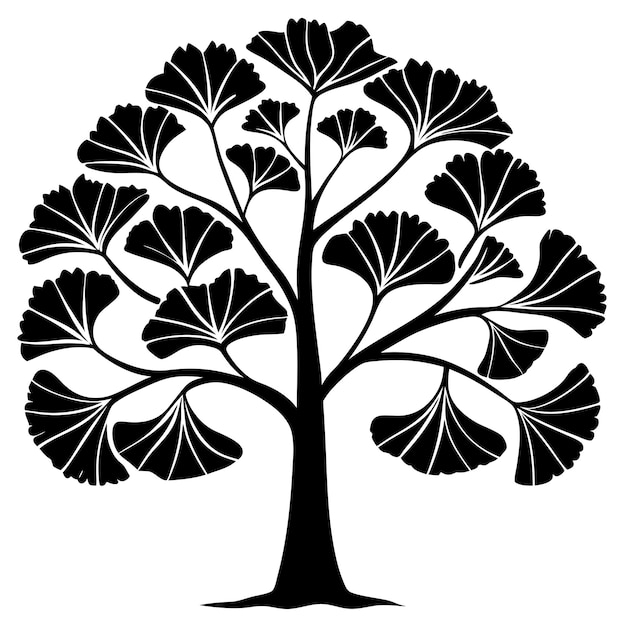 Ilustración vectorial del árbol de ginkgo