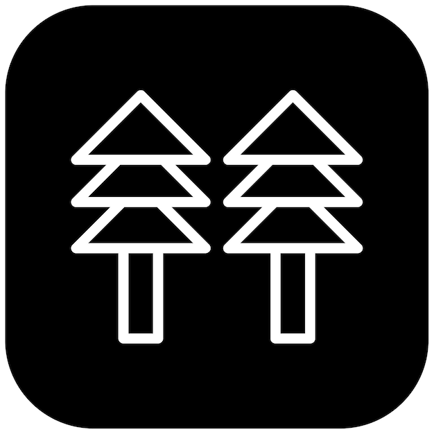 Ilustración vectorial de árbol de hoja perenne