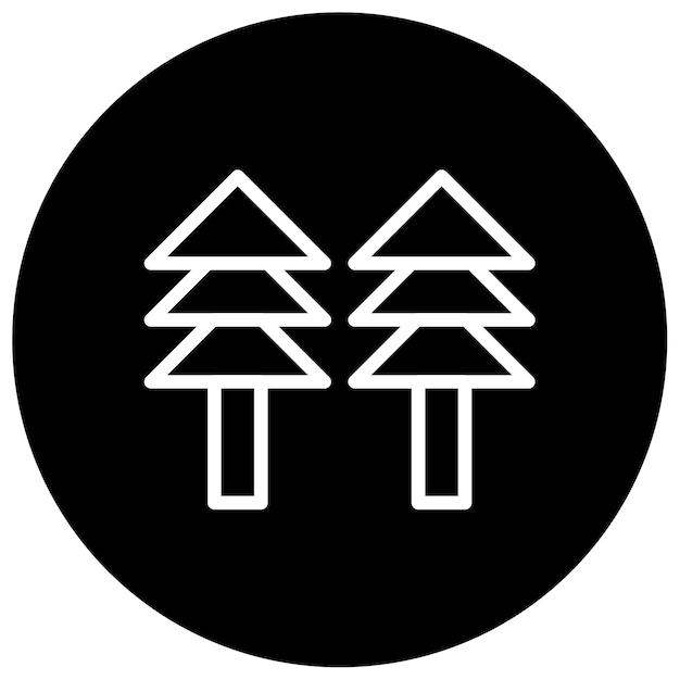 Ilustración vectorial de árbol de hoja perenne