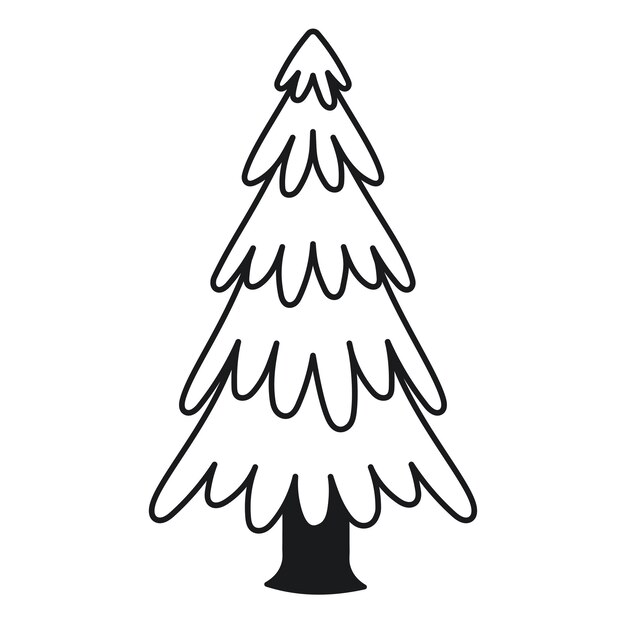 Ilustración vectorial del árbol de Navidad sobre un fondo blanco