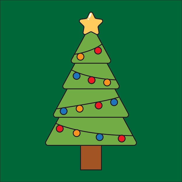 Vector ilustración vectorial del árbol de navidad