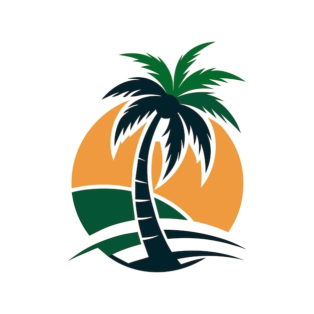 Ilustración vectorial del árbol de palma Diseño del logotipo vectorial de palma
