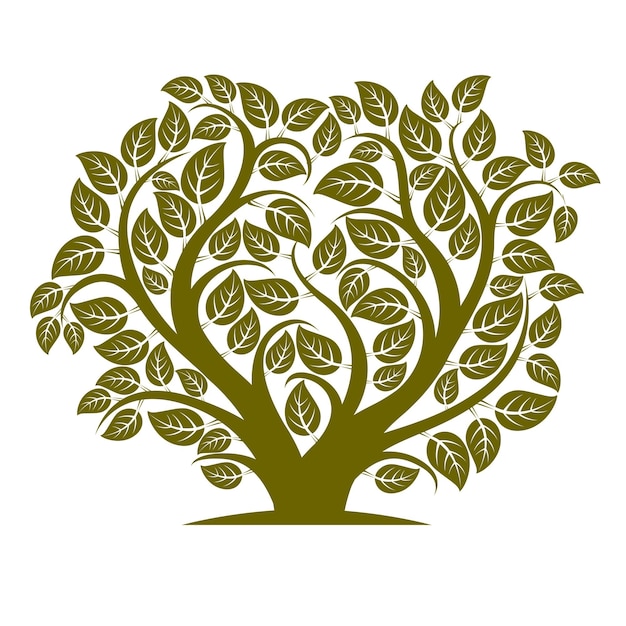 Ilustración vectorial de árbol con ramas en forma de corazón con imagen de idea de amor y maternidad. Ilustración del tema del árbol genealógico.