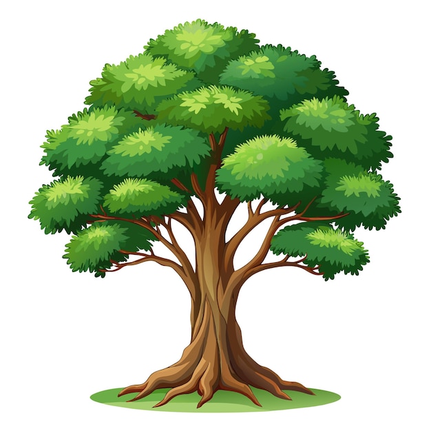 Ilustración vectorial de árbol realista aislada en pantalla blanca