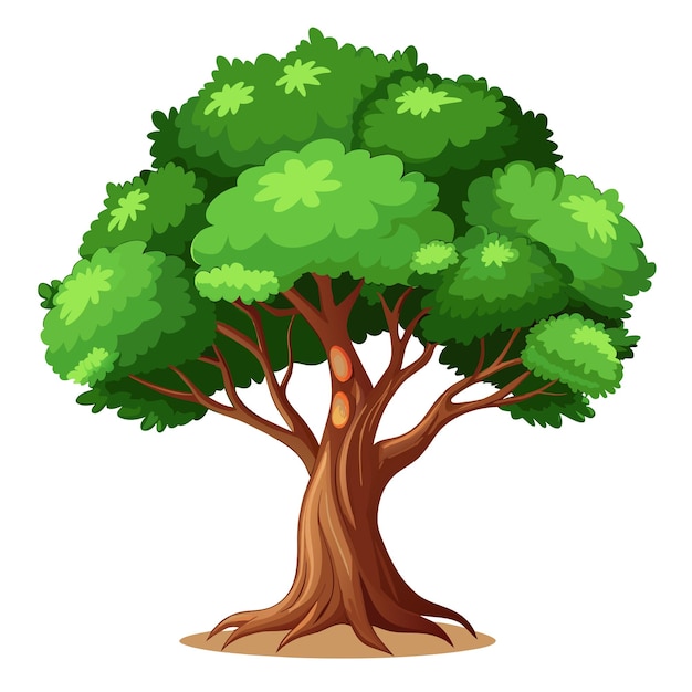 Ilustración vectorial de árbol realista aislada en pantalla blanca
