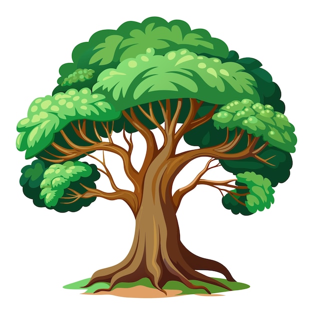 Ilustración vectorial de árbol realista aislada en pantalla blanca