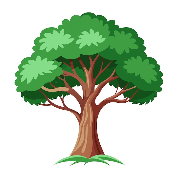 Ilustración vectorial de árbol realista aislada en pantalla blanca