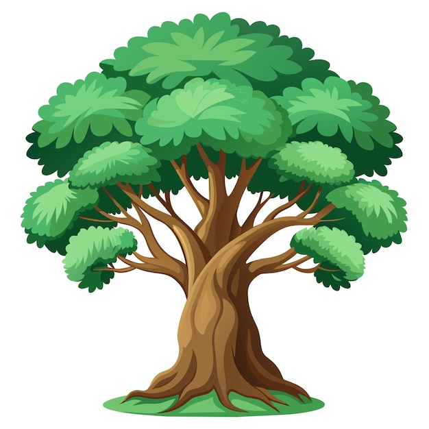 Ilustración vectorial de árbol realista aislada en pantalla blanca