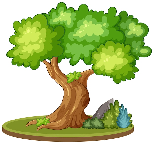 Ilustración vectorial del árbol verde exuberante
