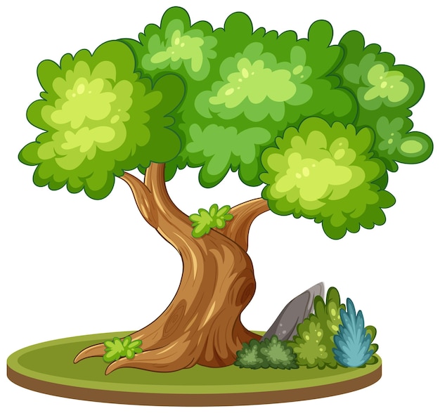 Vector ilustración vectorial del árbol verde exuberante