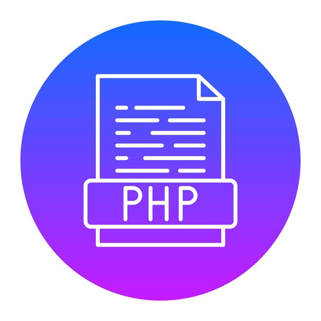 Vector ilustración vectorial del archivo php