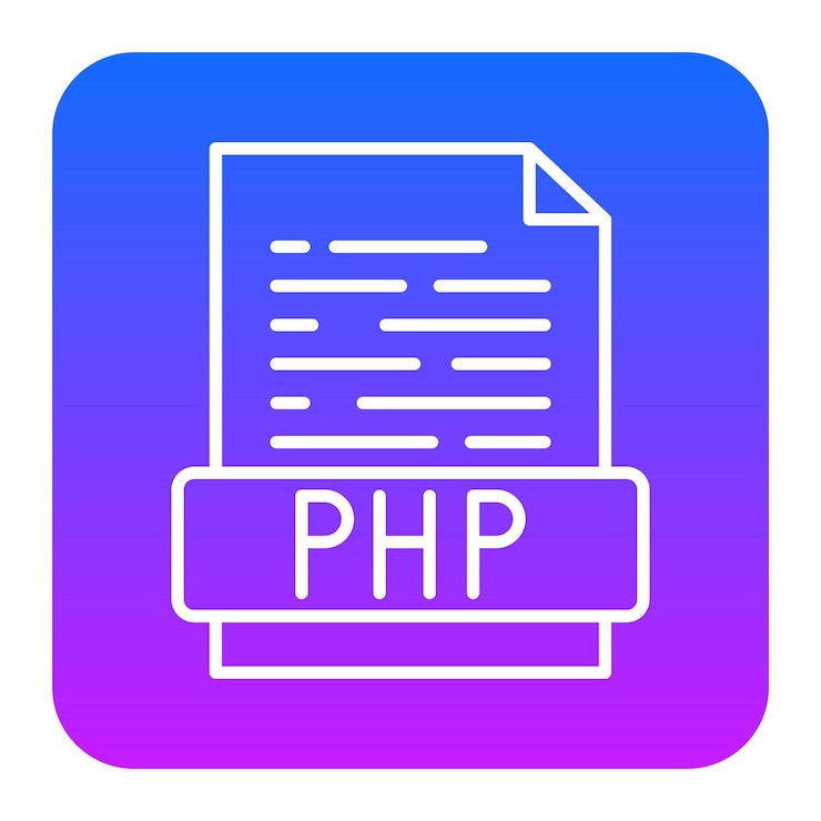 Vector ilustración vectorial del archivo php