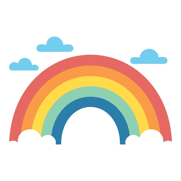 Una ilustración vectorial de arco iris boho aislada en un fondo blanco