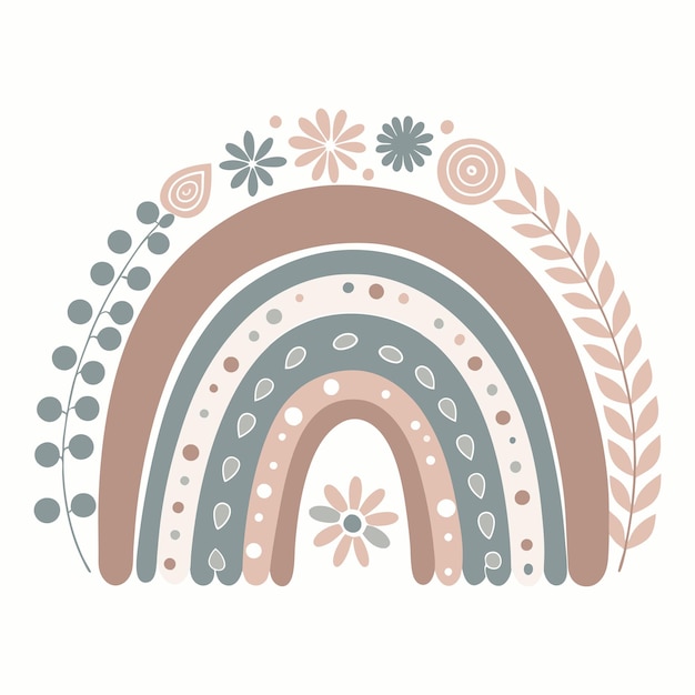 Ilustración vectorial del arco iris dibujada a mano