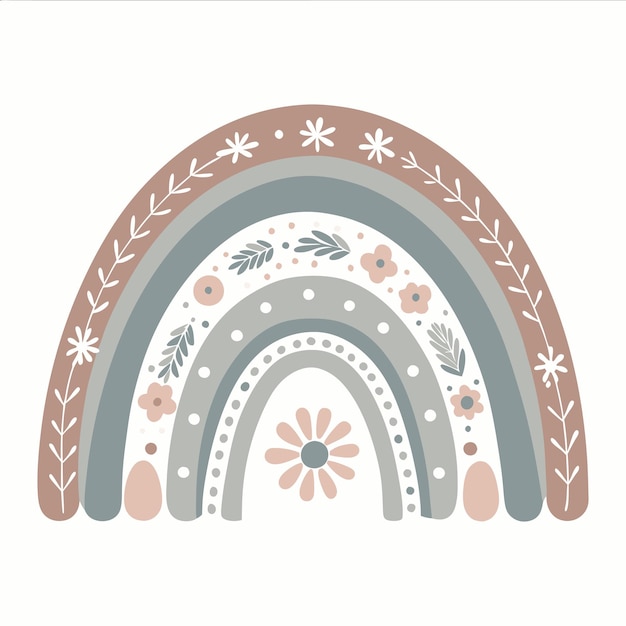 Ilustración vectorial del arco iris dibujada a mano