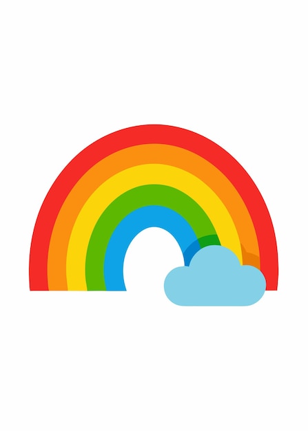 Ilustración vectorial de arco iris en fondo blanco